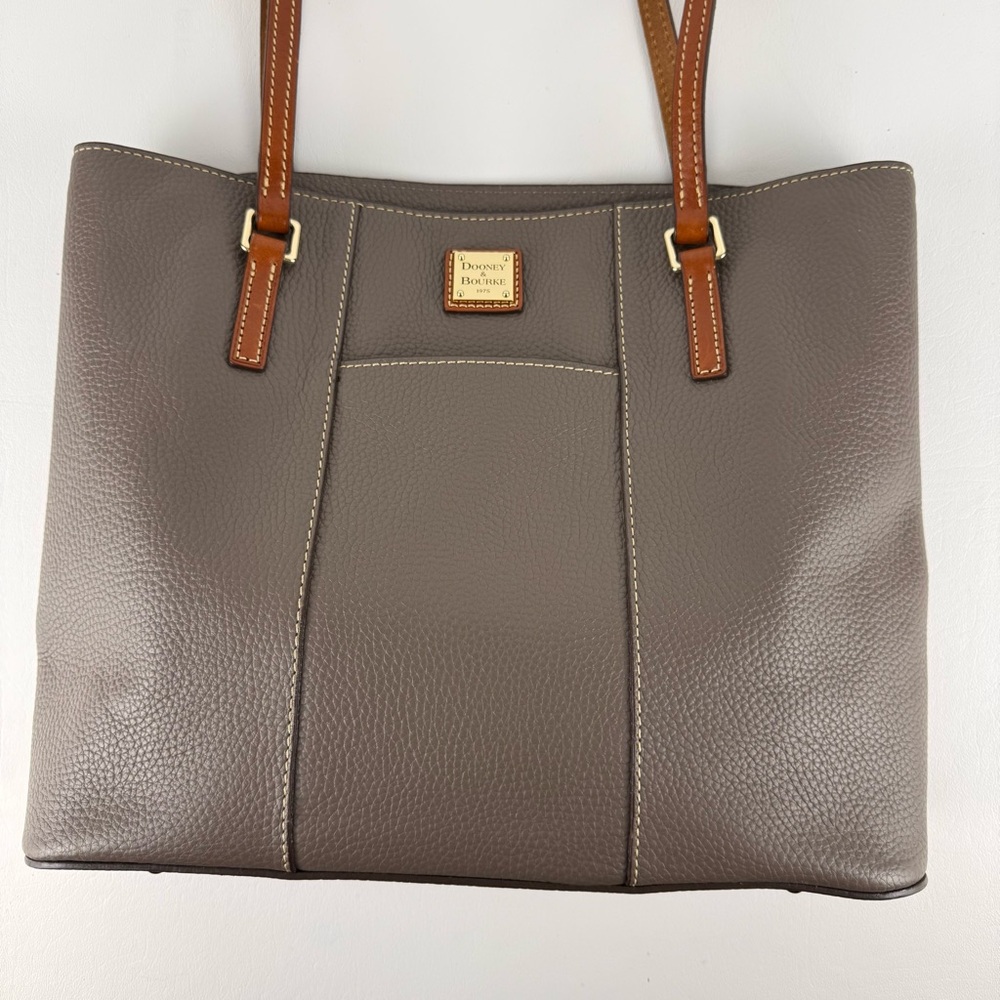 Dooney & Bourke Two-Tone Pebbled Leather Large Tote Bag - Picture 2 of 12